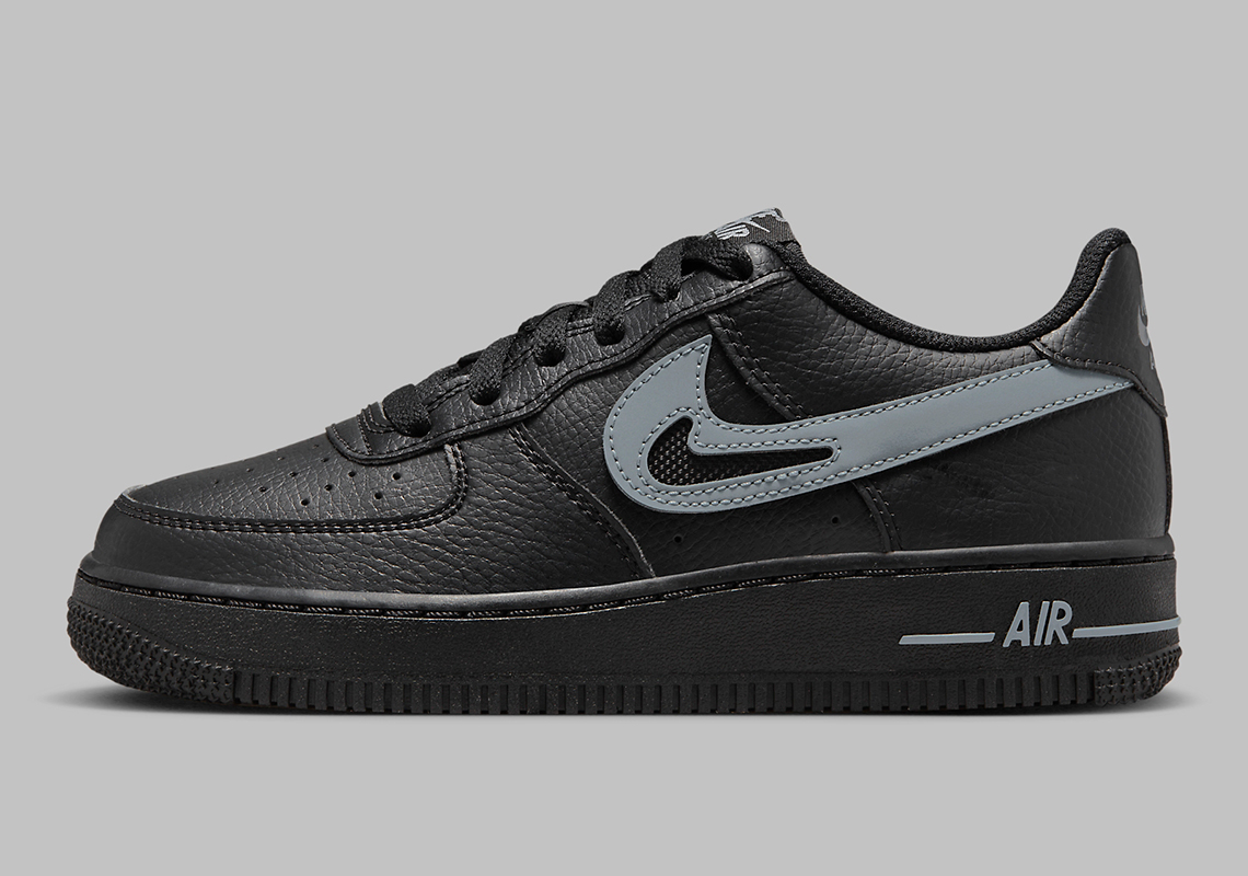 nike air force 1 low gs cut out black grey FQ2413 001 6